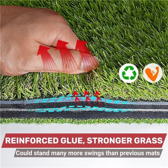 SAPLIZE Foldable Heavy-Duty Golf Hitting Mat, Practice Mat with 10mm EVA Rubber - Picture 2 of 7